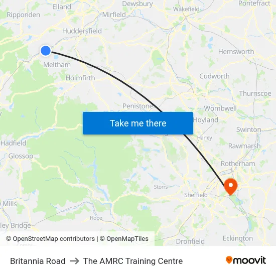 Britannia Road to The AMRC Training Centre map