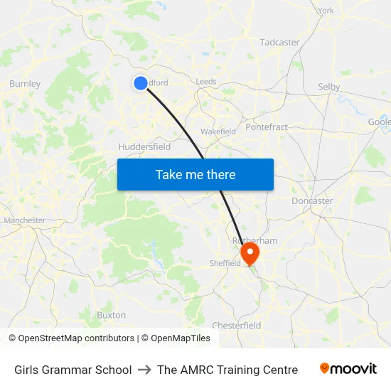 Girls Grammar School to The AMRC Training Centre map