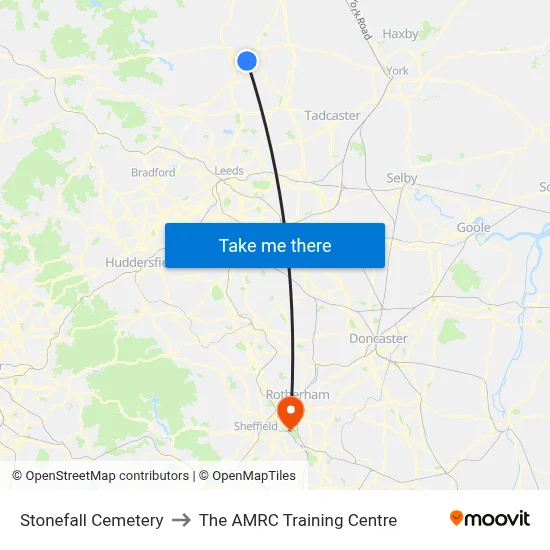 Stonefall Cemetery to The AMRC Training Centre map