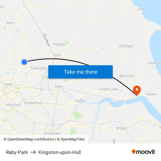 Raby Park to Kingston-upon-Hull map