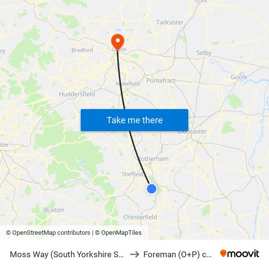 Moss Way From City, Waterthorpe to Foreman (O+P) computer cluster map