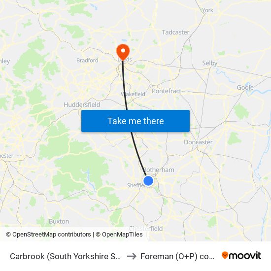 Carbrook (South Yorkshire Supertram), Carbrook to Foreman (O+P) computer cluster map