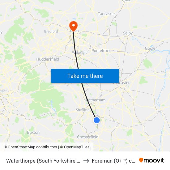 Waterthorpe (South Yorkshire Supertram), Waterthorpe to Foreman (O+P) computer cluster map