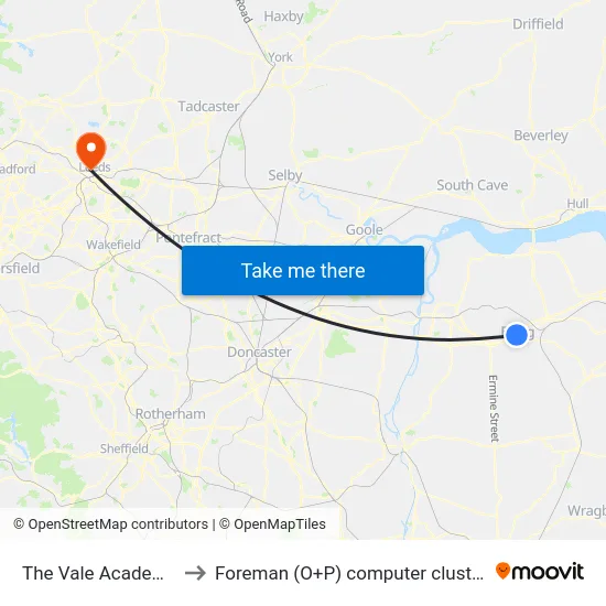 The Vale Academy to Foreman (O+P) computer cluster map