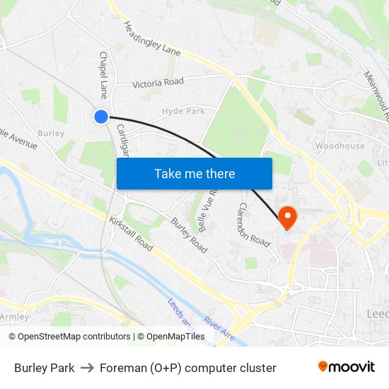 Burley Park to Foreman (O+P) computer cluster map