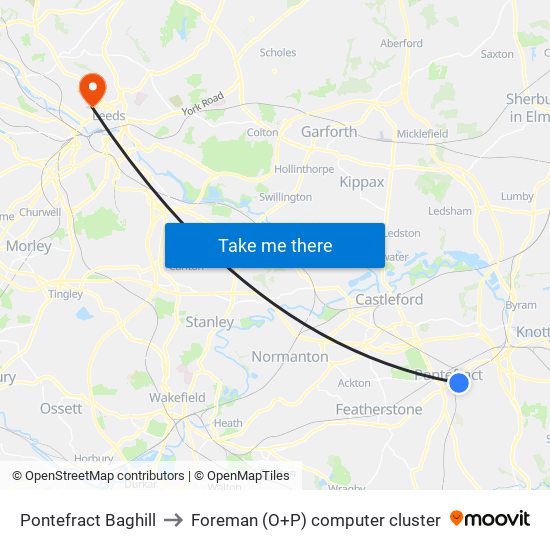 Pontefract Baghill to Foreman (O+P) computer cluster map