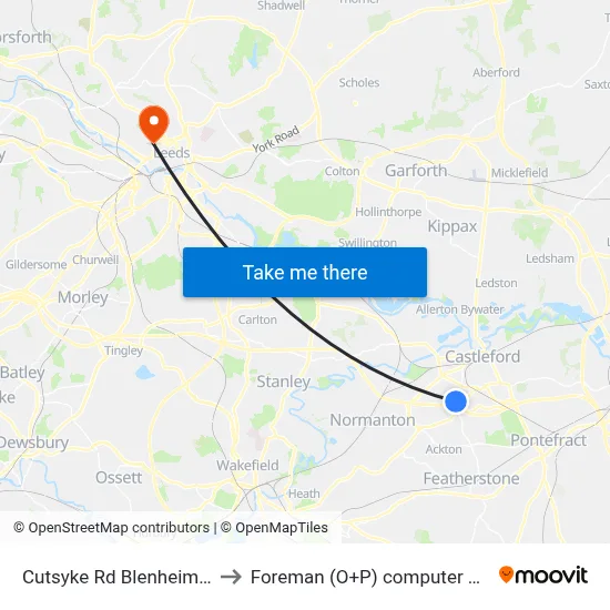 Cutsyke Rd Blenheim Way to Foreman (O+P) computer cluster map