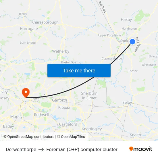 Derwenthorpe to Foreman (O+P) computer cluster map