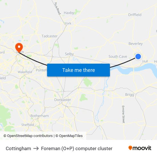 Cottingham to Foreman (O+P) computer cluster map