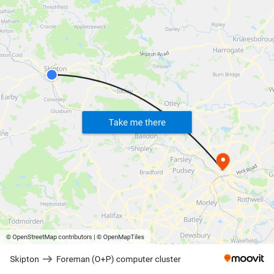 Skipton to Foreman (O+P) computer cluster map