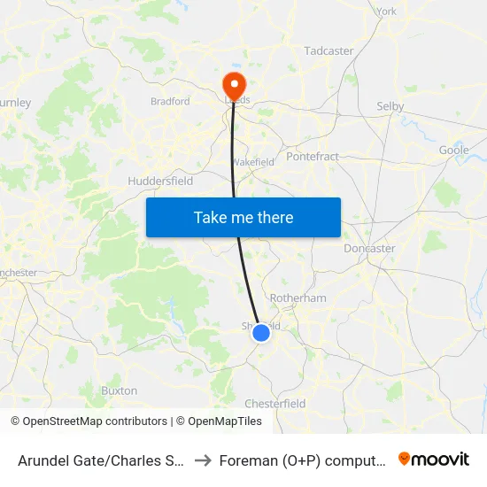 Arundel Gate/Charles Street Cs4 to Foreman (O+P) computer cluster map