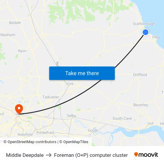 Middle Deepdale to Foreman (O+P) computer cluster map