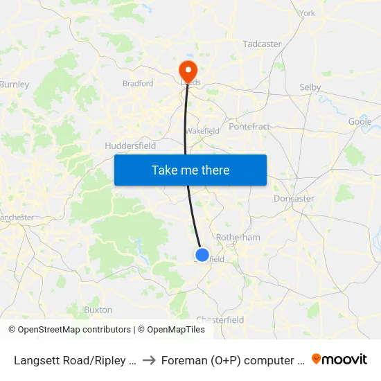 Langsett Road/Ripley Street to Foreman (O+P) computer cluster map