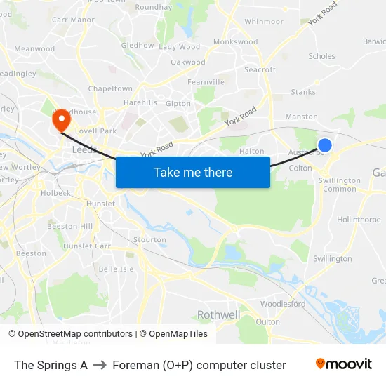 The Springs A to Foreman (O+P) computer cluster map