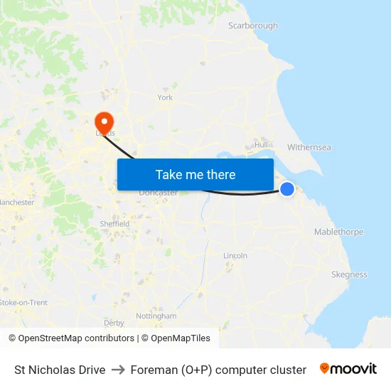 St Nicholas Drive to Foreman (O+P) computer cluster map