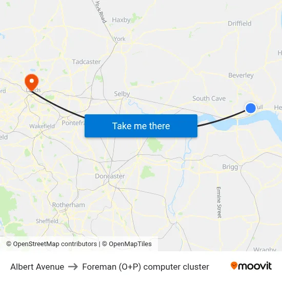 Albert Avenue to Foreman (O+P) computer cluster map