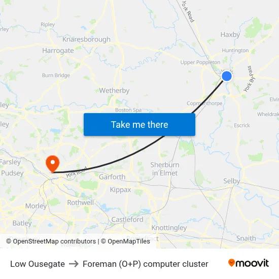 Low Ousegate to Foreman (O+P) computer cluster map