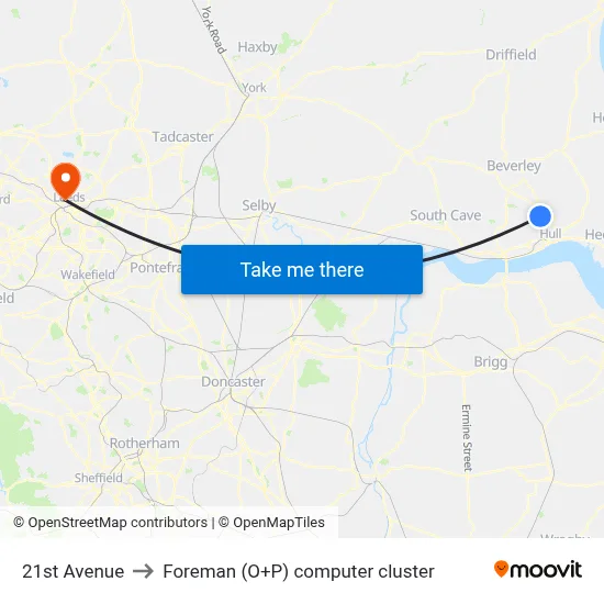 21st Avenue to Foreman (O+P) computer cluster map