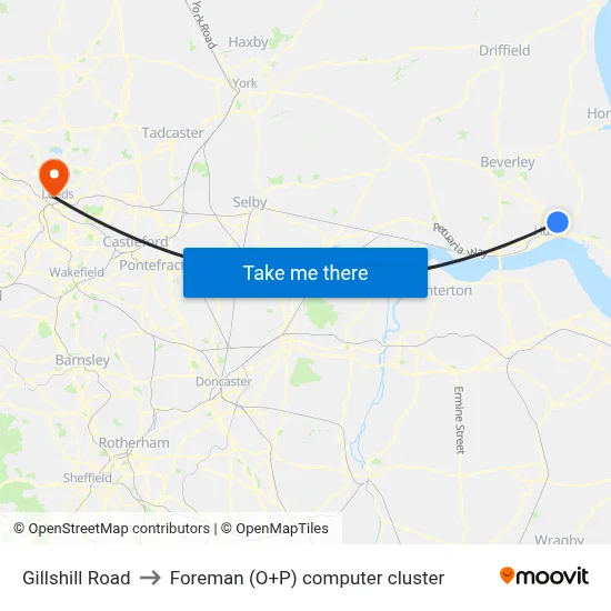 Gillshill Road to Foreman (O+P) computer cluster map