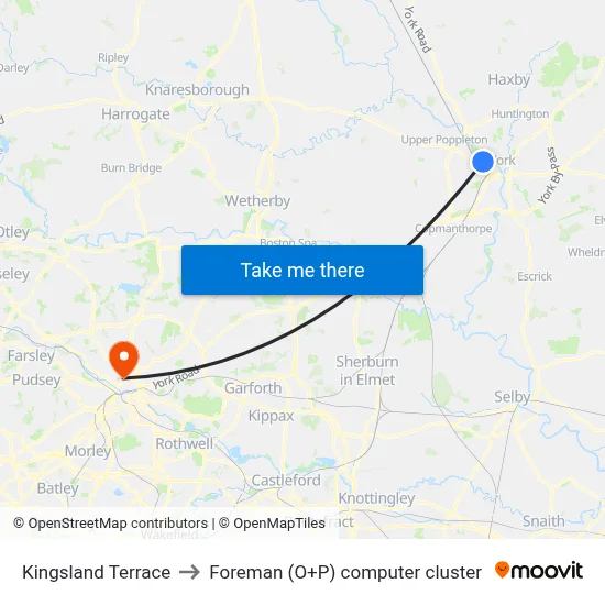 Kingsland Terrace to Foreman (O+P) computer cluster map
