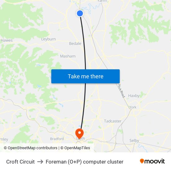 Croft Circuit to Foreman (O+P) computer cluster map