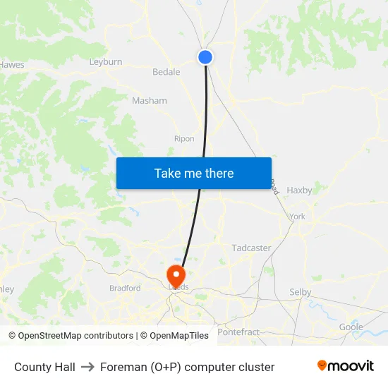 County Hall to Foreman (O+P) computer cluster map