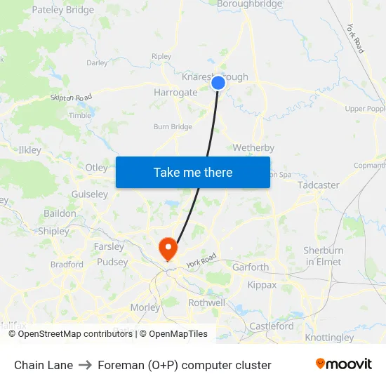 Chain Lane to Foreman (O+P) computer cluster map