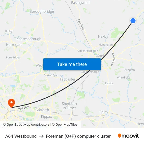A64 Westbound to Foreman (O+P) computer cluster map