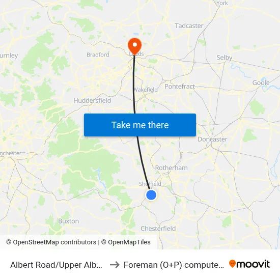 Albert Road/Upper Albert Road to Foreman (O+P) computer cluster map