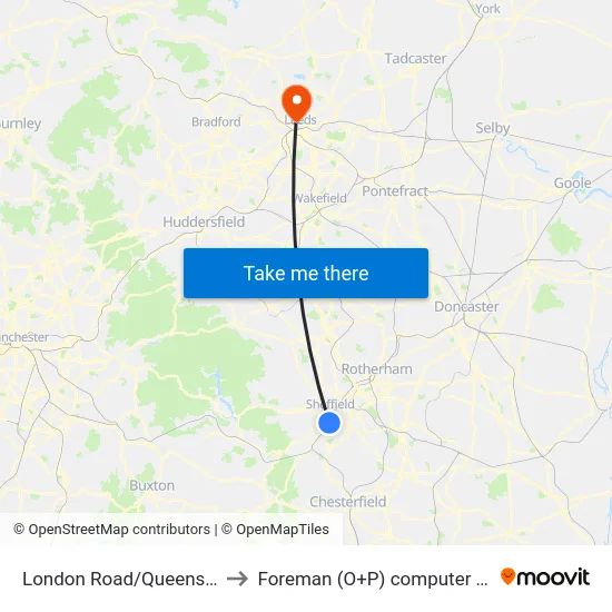 London Road/Queens Road to Foreman (O+P) computer cluster map