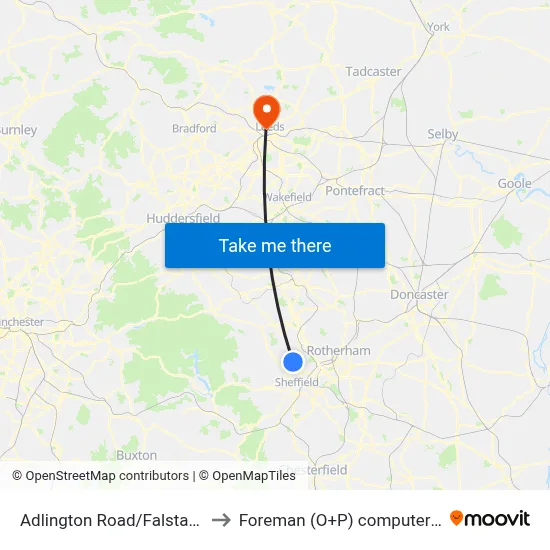 Adlington Road/Falstaff Road to Foreman (O+P) computer cluster map