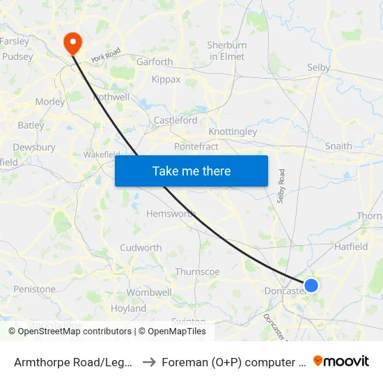 Armthorpe Road/Leger Way to Foreman (O+P) computer cluster map