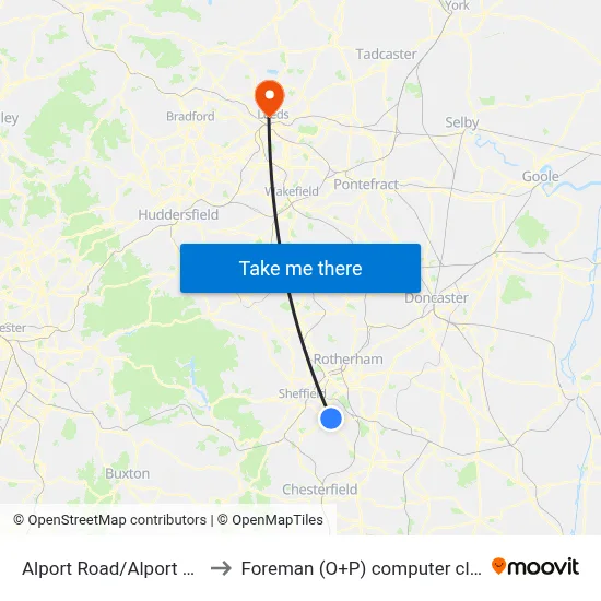 Alport Road/Alport Drive to Foreman (O+P) computer cluster map