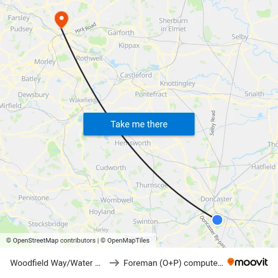 Woodfield Way/Water Vole Way to Foreman (O+P) computer cluster map