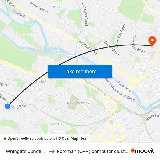Whingate Junction to Foreman (O+P) computer cluster map