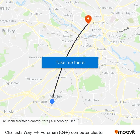 Chartists Way to Foreman (O+P) computer cluster map