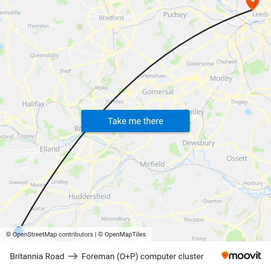 Britannia Road to Foreman (O+P) computer cluster map