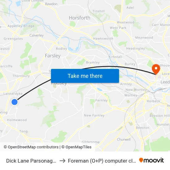 Dick Lane Parsonage Rd to Foreman (O+P) computer cluster map