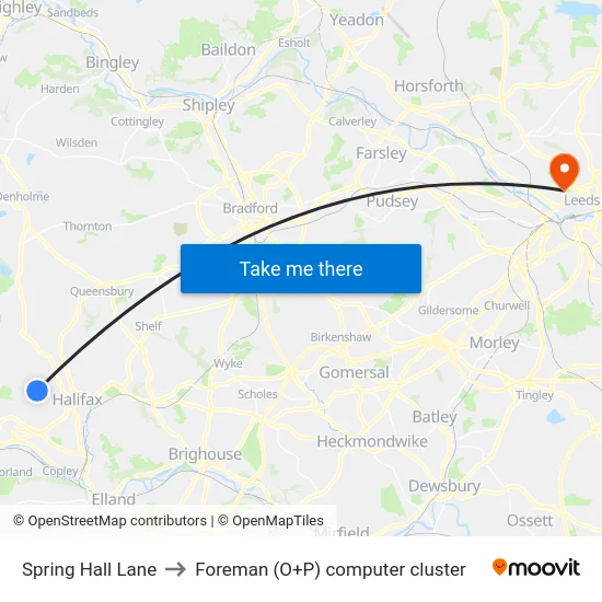 Spring Hall Lane to Foreman (O+P) computer cluster map