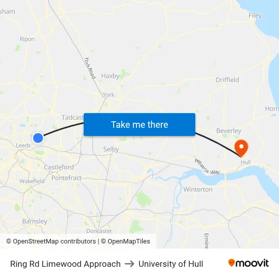Limewood Approach North to University of Hull map