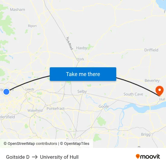 Goitside D to University of Hull map