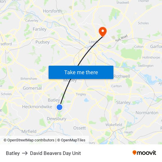 Batley to David Beavers Day Unit map