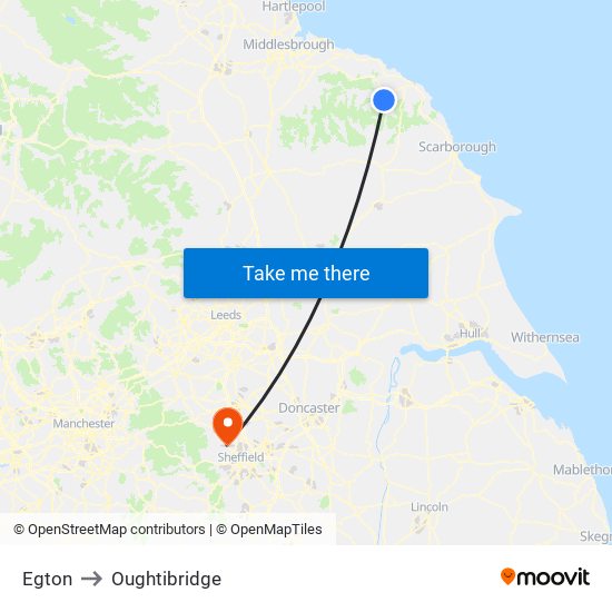 Egton to Oughtibridge map