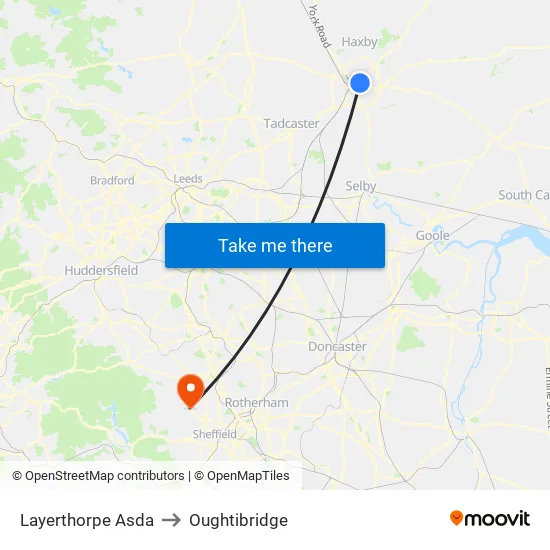 Layerthorpe Asda to Oughtibridge map