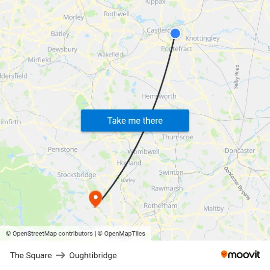 The Square to Oughtibridge map