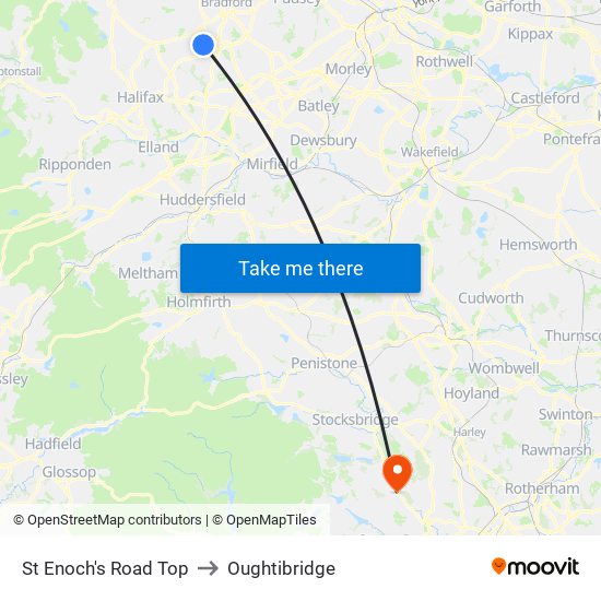 St Enoch's Road Top to Oughtibridge map