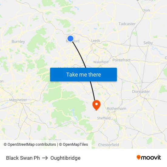 Black Swan Ph to Oughtibridge map