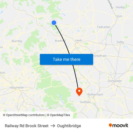 Railway Rd Brook Street to Oughtibridge map