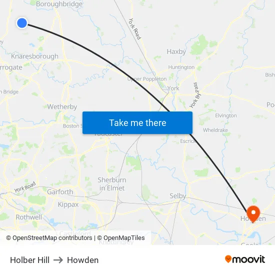 Holber Hill to Howden map