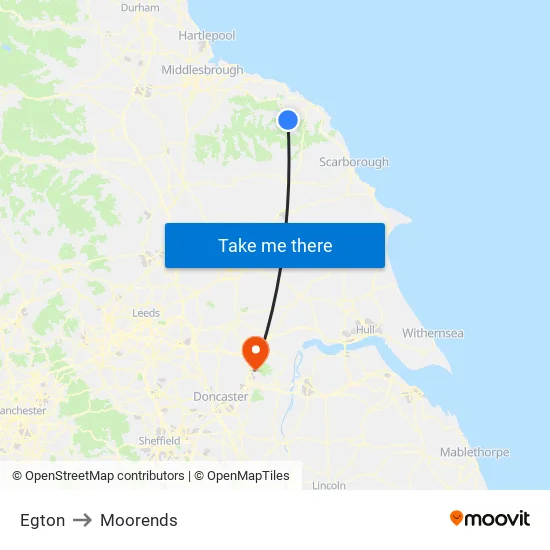 Egton to Moorends map